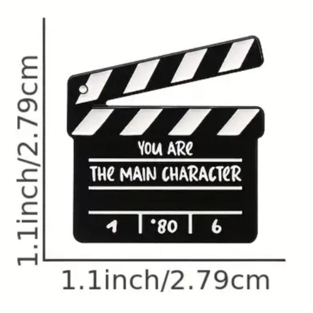 Movie Clapperboard Enamel Pin You Are The Main Character Film Slate Actor Gift - Picture 3 of 4